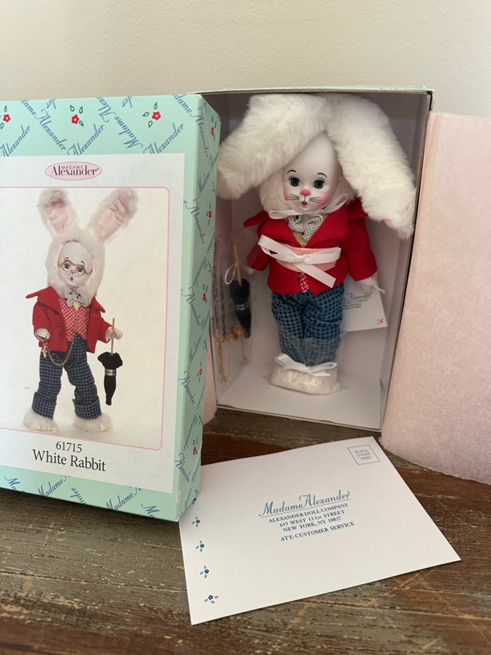 White Rabbit Alice in Wonderland Madame Alexander 61715 vintage in box 8” doll